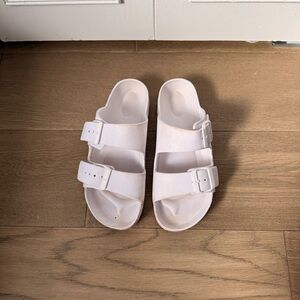 White Double Strap Sandals